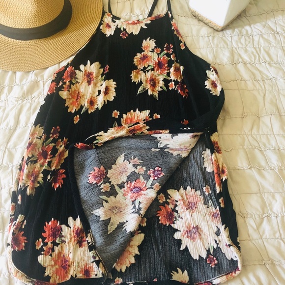 Full Tilt black floral racer back - Picture 2 of 4